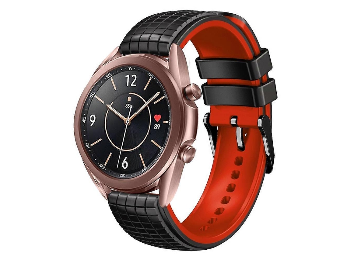 Pulseira De Silicone Bicolor Com Malha De 20 Mm