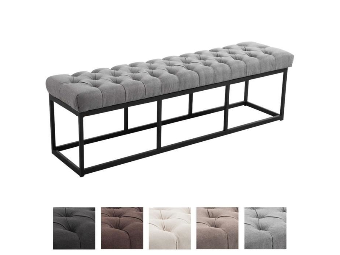 Clp Amun Bench Tecido 100 Poliéster Estrutura de Metal Preto 150 Cm