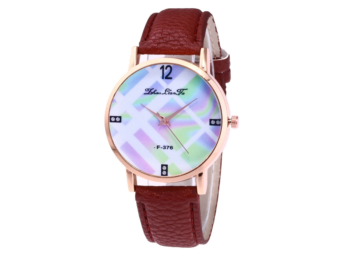 Reloj Casual De Moda Unisex Zhoulianfa De Cuarzo Con Correa De Cuero Café
