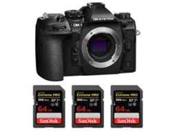 Om 1 Mark Ii + 3 Sandisk 64gb Uhs ii 300mb/s + Ebook “20 Dicas para Fotos Que Impressionam” OM SYSTEM