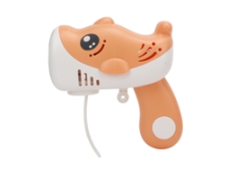 Mali máquina de Bolhas Portátil Automática 5 Buracos com Música Luz Brinquedo Infantil Laranja