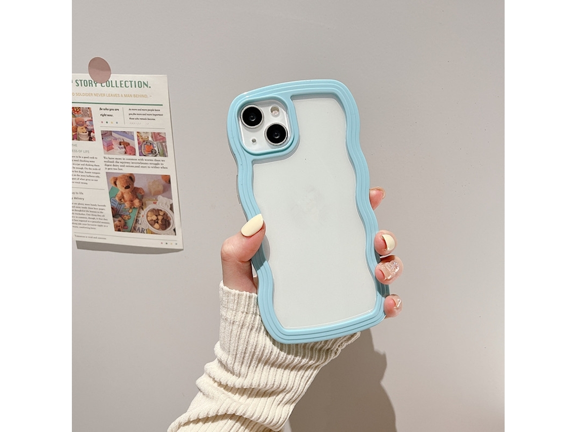 Capa Para Iphone 17 Air, 2 Unidades, Azul Celeste, Com Padrão De Ondas E Estrutura Resistente A Quedas.