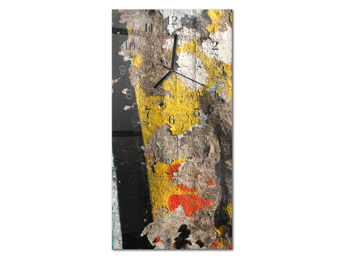 Relógio De Parede De Vidro Multicolor Espelharte (30x60 Cm)