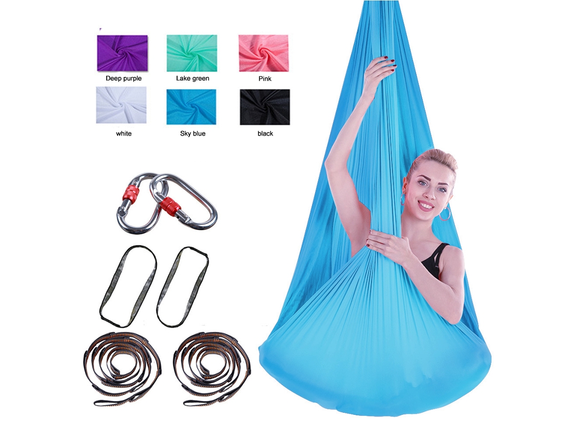 Yncm-hammock De Yoga Aéreo Premium De Seda De Algodão 100%