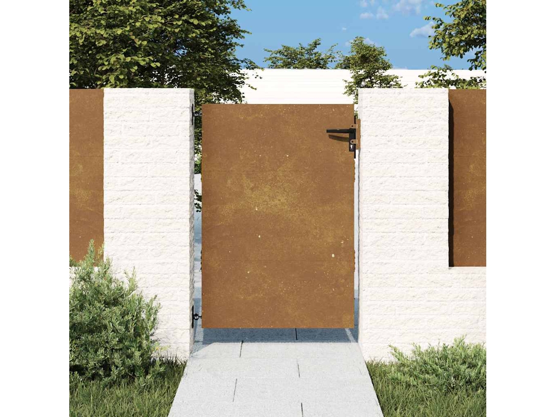 Vidaxl Portão De Jardim 85x125 Cm Aço Corten