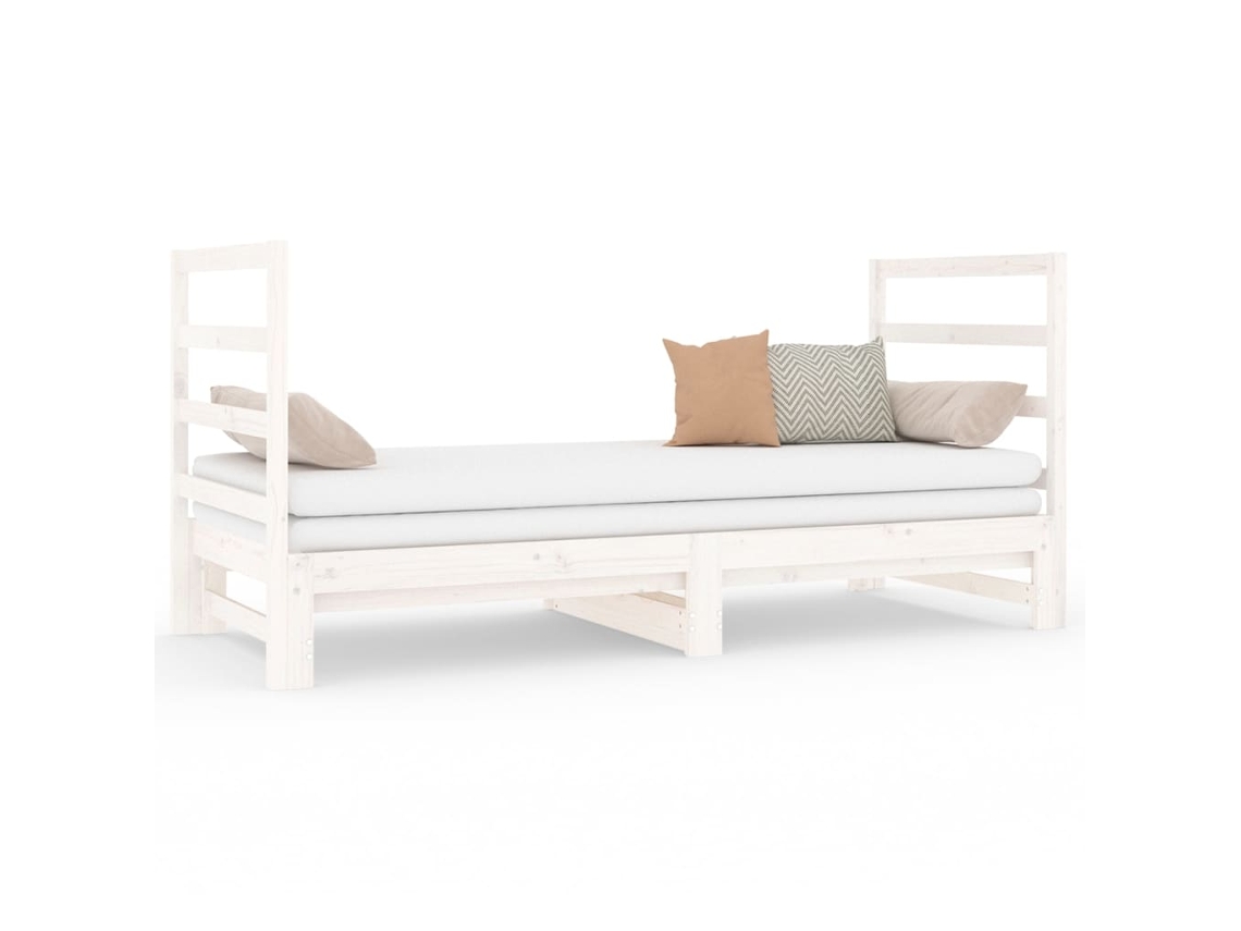Estrutura Sofá Cama de Puxar Pinho Maciço Branco MAISON EXCLUSIVE (90x190 cm)