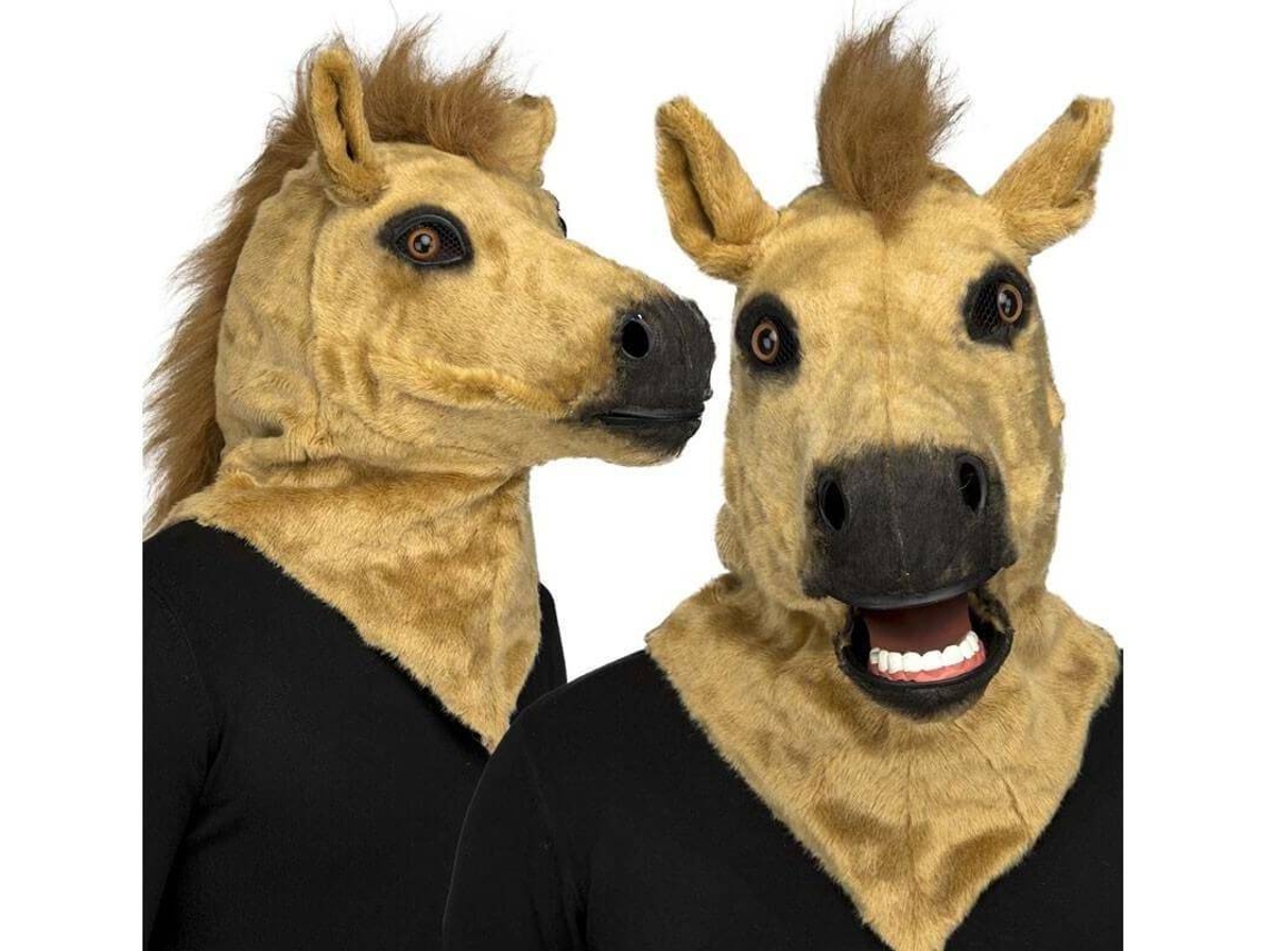 Fantasia - Disfrazzes - Máscara De Cavalo Com Movimento De Mandíbula - Misto - Multicolorido - Adulto