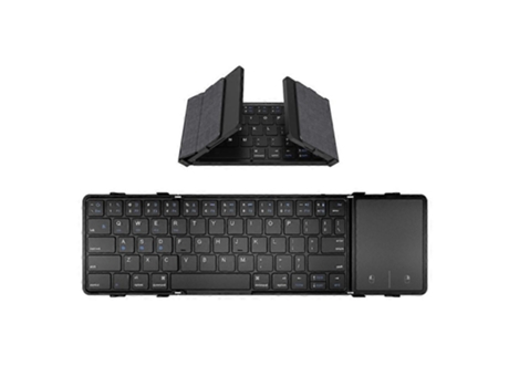 Leather Portable Tri Fold Bluetooth Keyboard Efdafss