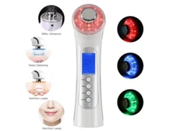 Aparelho de Fotorejuvenescimento Ultrassônico Por Radiofrequência CHRONUS 5 em 1 Massagem Vibratória e Fototerapia Led Antienvelhecimento