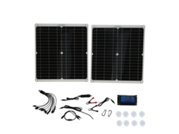Kit de painel solar Primerox de 25 W com controlador de 40 A, bateria e USB para carro e barco.