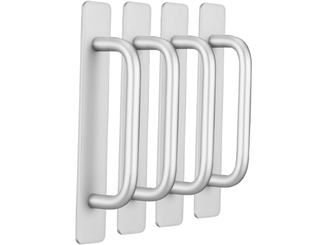 Conjunto De 4 Puxadores Deslizantes Adesivos De Metal Para Armários - Sem Necessidade De Furar