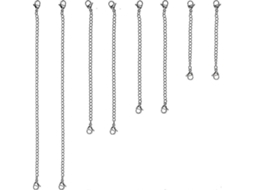 2026 8 Piezas Extensores de Colar Y Pulsera de Acero Inoxidable com Longitudes de 2, 3, 4, 6 Polegadas, Clips Cangrejo Clásico