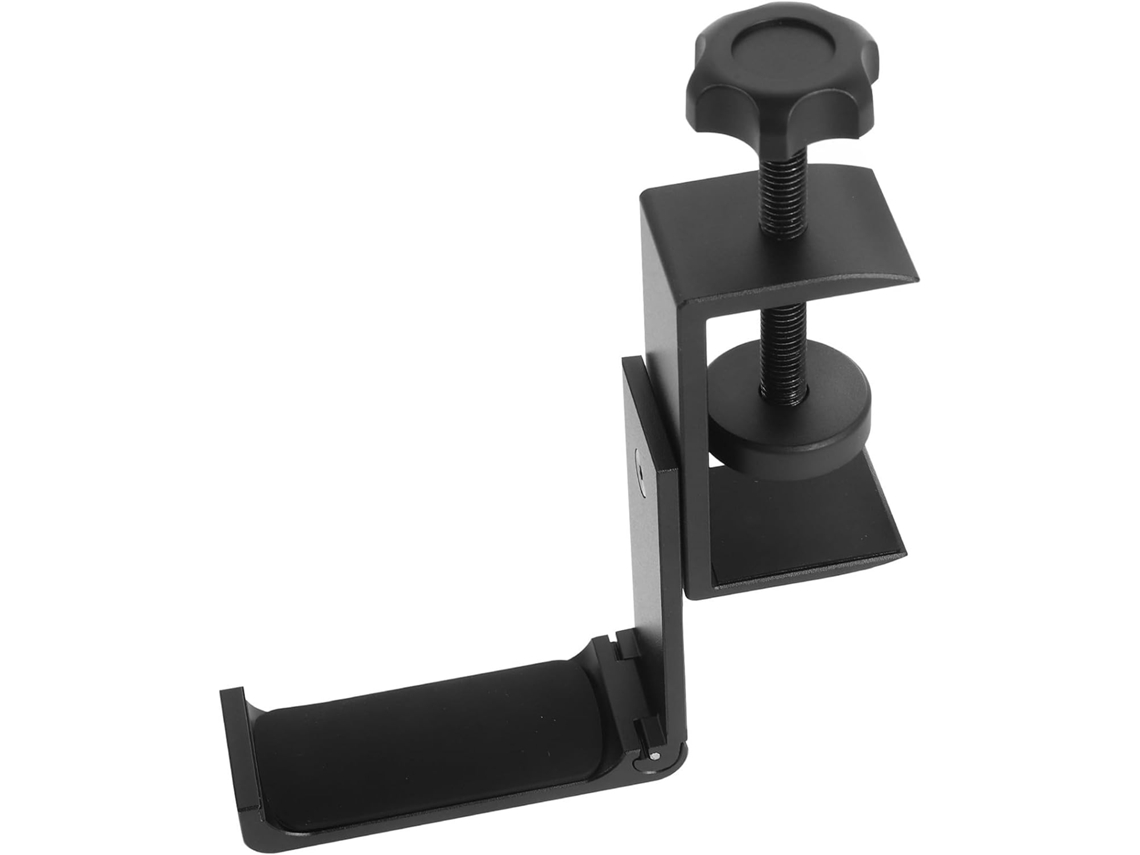 Suporte Para Fones De Ouvido Exceart Em Metal Preto Com Gancho Versátil E Design Dobrável, Suporte De Mesa Para