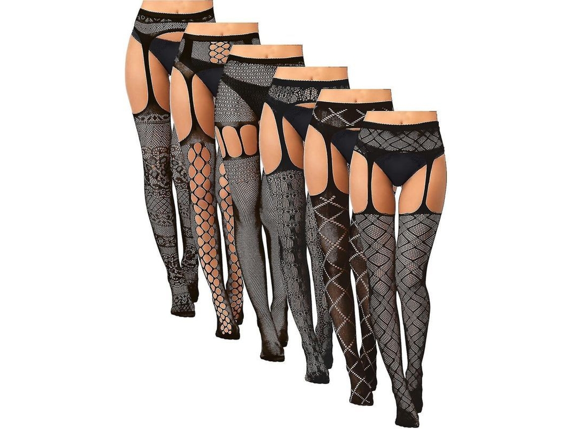 Meia Calcinha de Malha com Cinto de Suspensórios Nylon Sexy e Confortável para Festas e Uso Diário X Grande Xx Grande