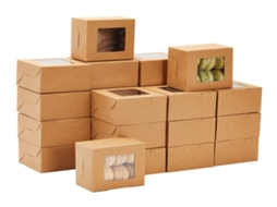 Caixas de Papel Lurelia, 35 Unidades, Papel Kraft, Castanho, Janela, Para Bolos E Doces
