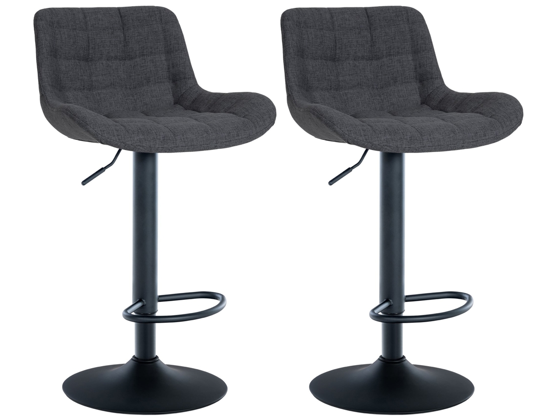 Conjunto de 2 bancos de bar Tover preto/tecido CLP