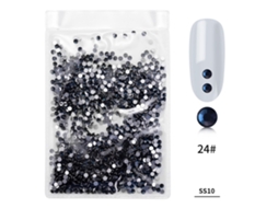 1440pcs Saco De Strass De Unha Colorido Em Vidro Para Decoração De Manicure (azul Preto)