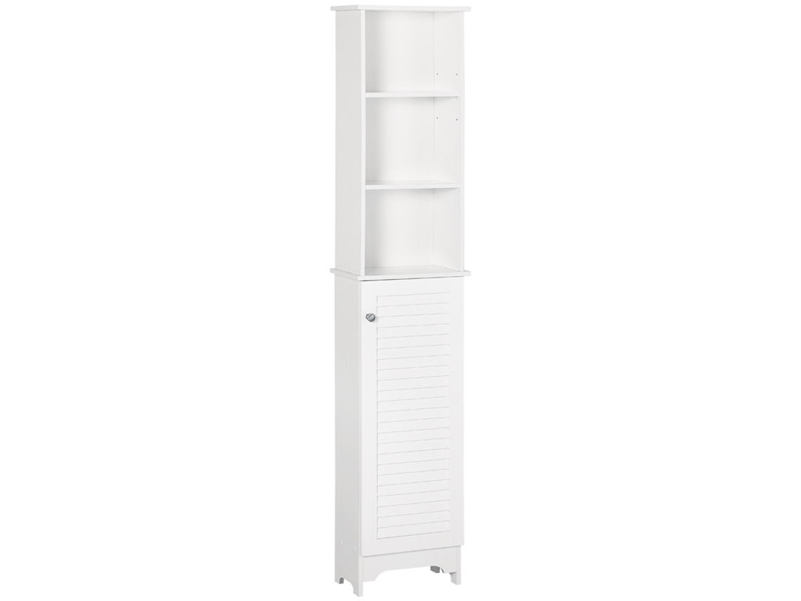 Coluna Casa de Banho Melamina de Madeira e Mdf Cor Branco 34x20x165 cm Homcom