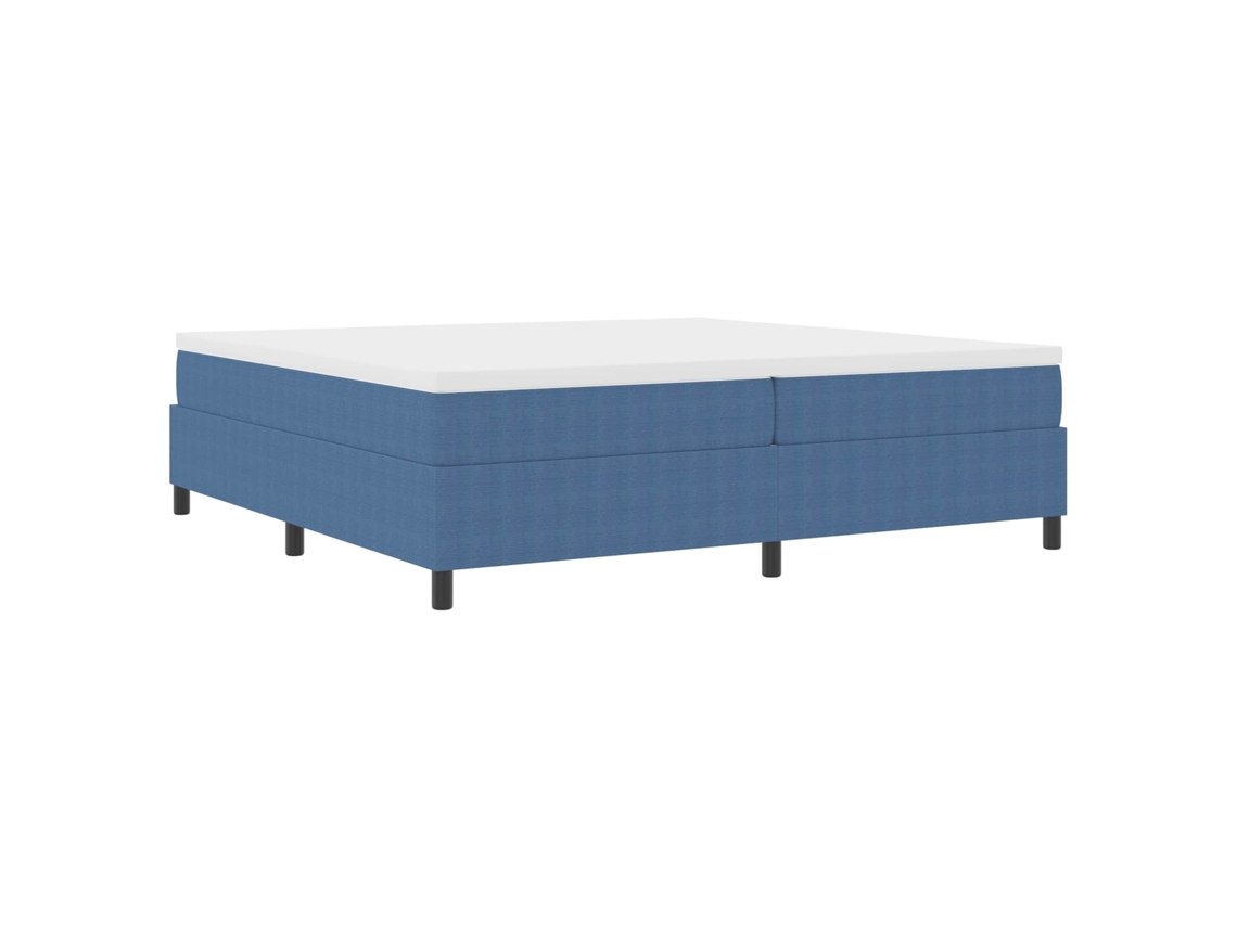 Cama De Casal | Camas Para Quarto | Estrado De Cama Plataforma Azul 200 X 200 Cm Tecido
