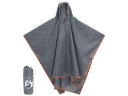 Vidaxl Poncho De Chuva Com Capuz Design 2 Em 1 223x145cm Cinza/laranja