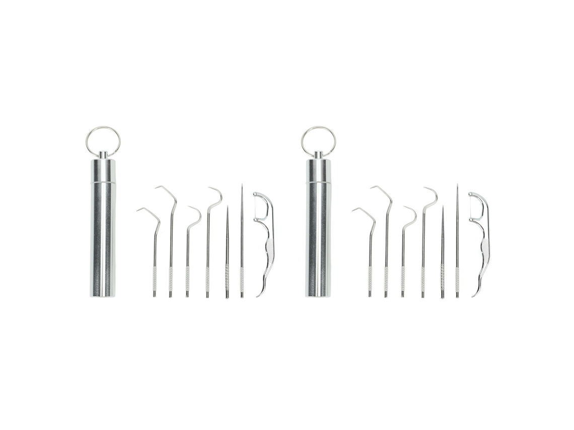 Palito de Dentes de Aço Inoxidável 304 Reutilizável com Porta PORTAL