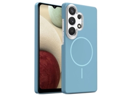 Capa Para Samsung Galaxy A13 4g Fina Circular Magsafe À Prova De Choque Dourada Em Policarbonato Azul Oceano