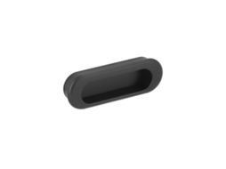 Puxador embutido em Zamac com 75 mm de distância entre centros e acabamento Verniz Preto Mate, conjunto de 25 HARDWAREXCHANGE