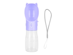 Garrafa Portátil Com Dispensador De Água, Capacidade 380 Ml, À Prova De Vazamentos, Acabamento Roxo, Indicado A Coelhos