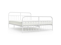 Estrutura de Cama com Cabeceira e Pés Metal Branco MAISON EXCLUSIVE 183x213 cm