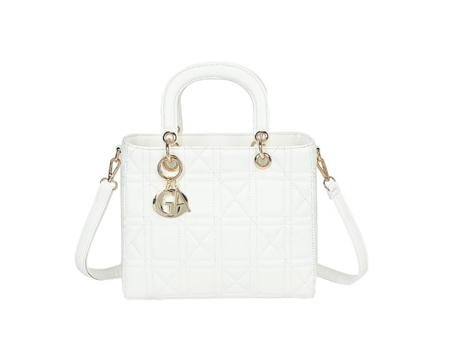 Gallantry Bolsa feminina acolchoada com alça de ombro branca