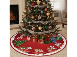 Saia Circular para Árvore de Natal 90 Cm, Manta Decorativa Tapete, Ergonômico, Uso Diário STELASPLEN