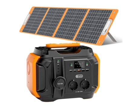 Estação de energia portátil Flashfish A501 540 Wh 500 WE Tsp 18 V 100 W Painel solar dobrável Kit de energia de emergência