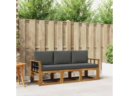 Vidaxl Conjunto De Sofás Para Exterior 3 Pcs Natural E Antracite