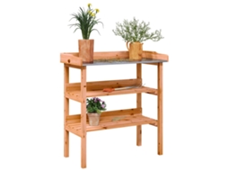 Vidaxl Mesa P/ Plantas C/ Prateleiras 78x38x82,5 Cm Abeto Castanho