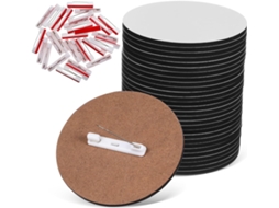 Conjunto de 30 Healeved Peças Emblemas Redondos para Sublimação com Alfinetes, Personalizáveis Projetos Diy, C