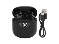 Fone De Ouvido Bluetooth Tws Sem Fio Com Display Digital De Energia Auriculares Semi Intra-auricular Preto