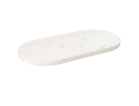 Tampo de Mesa Oval 60X30X2.5 Cm Madeira de Pinho Maciça Branco VIDAXL