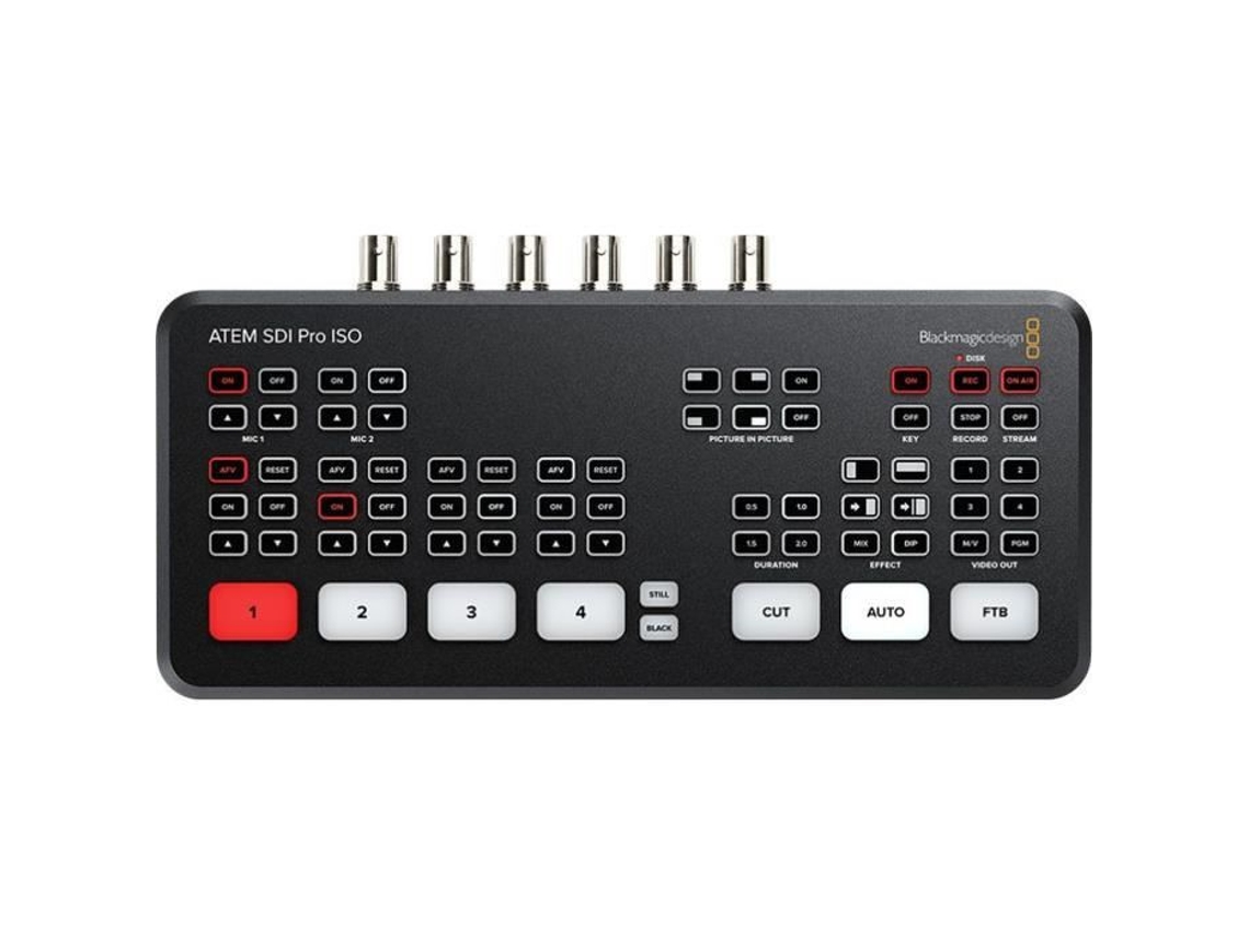 BLACKMAGIC DESIGN Atem Sdi Pro Iso – Switcher de Vídeo Hd Compacto com 4 Entradas Sdi e Gravação e Streaming Iso
