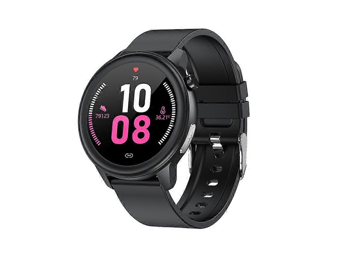Relógio inteligente Loaniy E80 de 1,3 polegadas com detecção de frequência cardíaca, silicone preto Ly Ebike