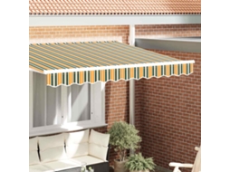 Vidaxl Substituição De Valance De Toldo Verde E Amarelo 3,5 M