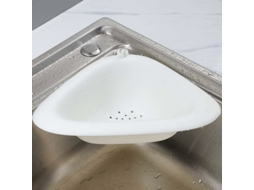 Escorredor De Pia Triangular Para Pia De Cozinha, Suporte Para Esponja, Para Canto Da Cozinha E Banheiro, Branco, Tamanho Único