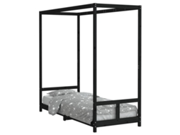 Kids Bed Frame, Kids Bed Frames Vidaxl Preto Madeira De Pinho (80 X 200 Cm)