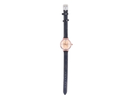 Reloj Minimalista Para Mujer De Cuero Ultra Delgado Moda Casual Simple Analógico De Cuarzo Negro