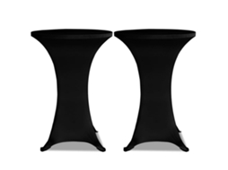 Maison Exclusive - Toalha De Mesa Elástica Ø80, Preta / 2 Peças