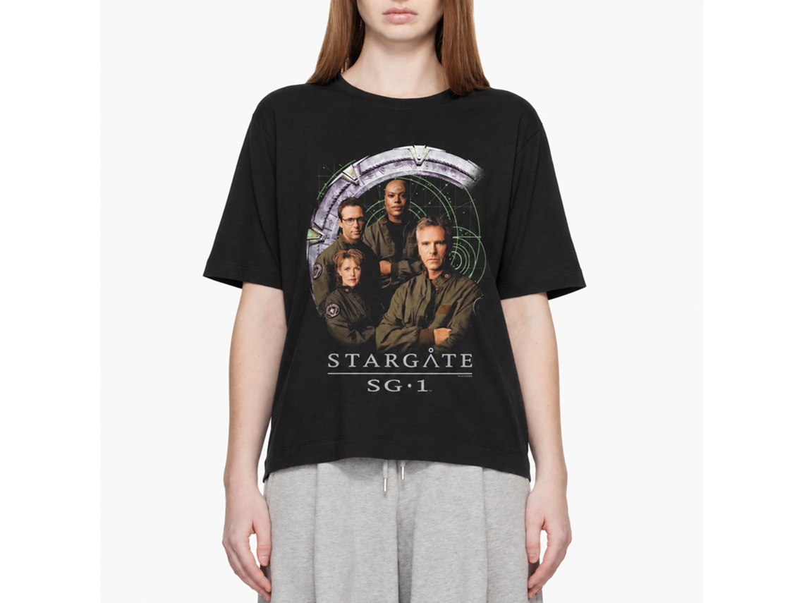 Rockinstone Stargate Cast And Gate Black Adult T-shirt Size:s
