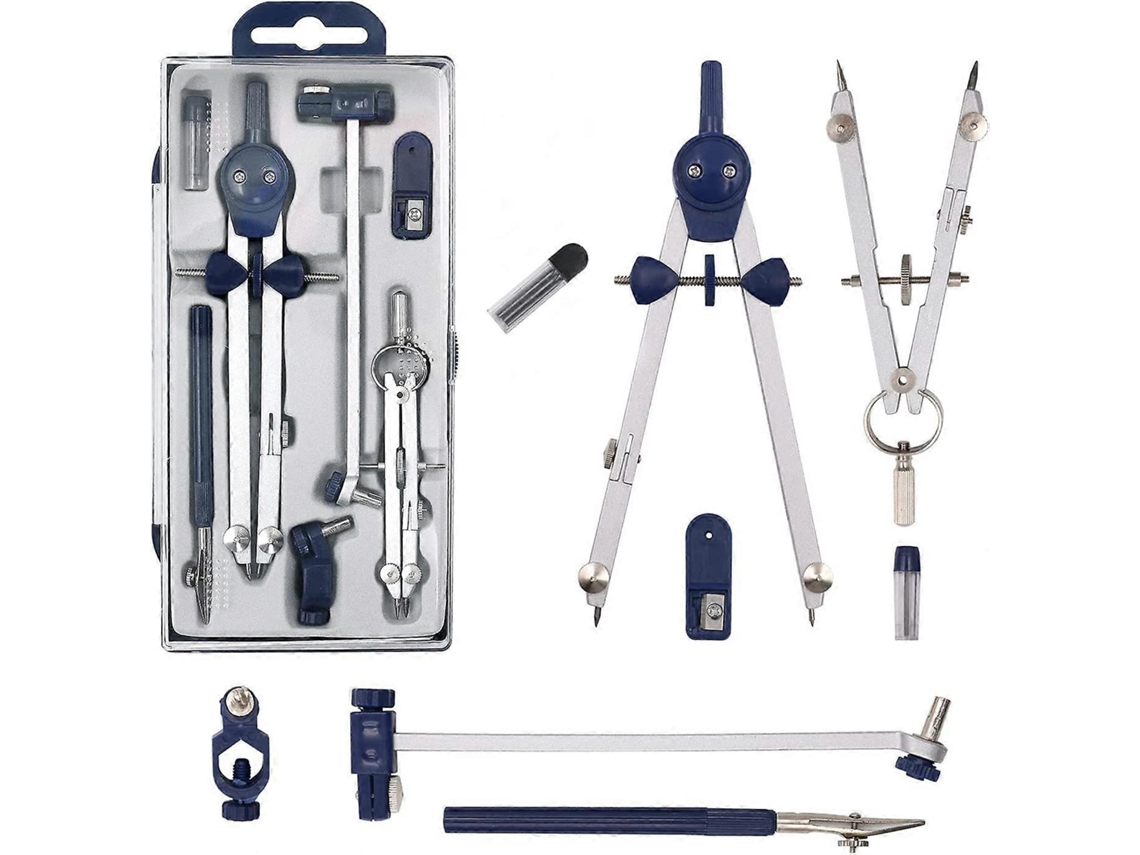 Omni-set De Compases De Acero Inoxidable Y 5 Accesorios Para Niños Para Dibujo Matemático Y Geometría