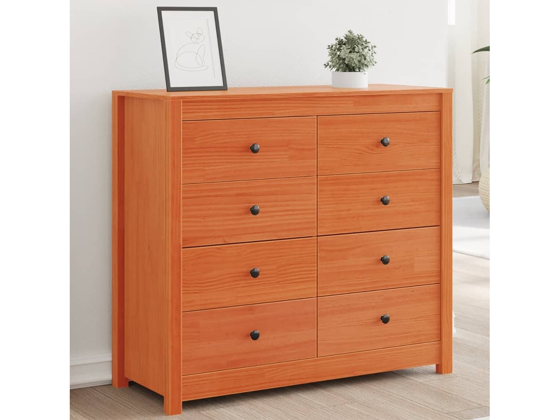 Mueble Auxiliar 100x40x90 cm Pino Macizo Marrón Miel
