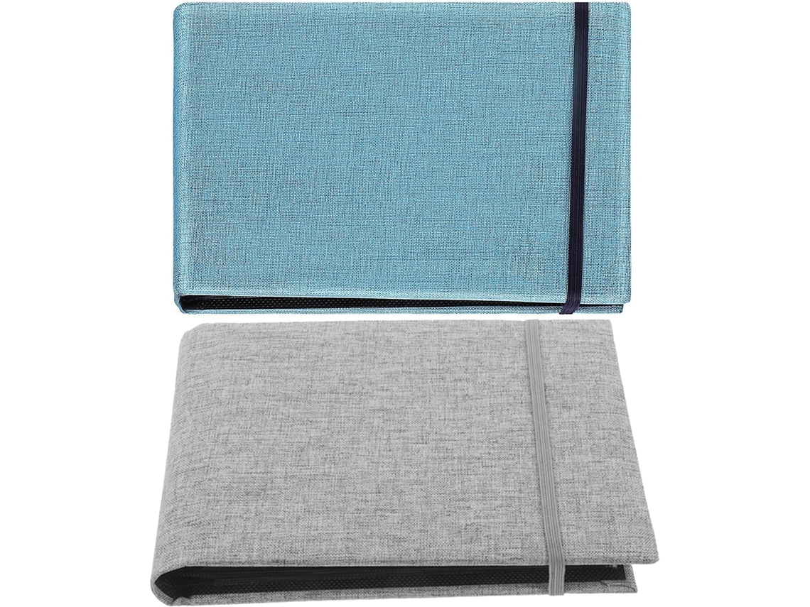 Álbum Fotos 2 Peças Fácil Organização Armazenamento Prova Poeira 50 Bolsos Minimalistas Tecido Fecho Elástico GOKOCO