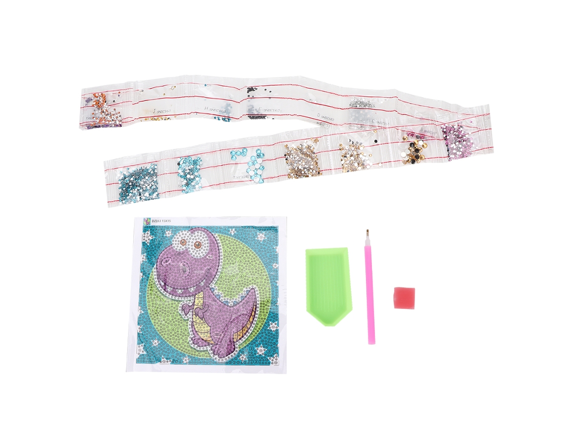 Pintura de Diamantes Dinossauro Infantil Manual Presente Decoração Casa