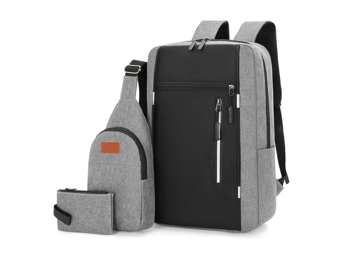 Mochila Escolar Duradera Odm/obm 3en1 Gris